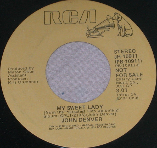 John Denver : My Sweet Lady (7", Promo)