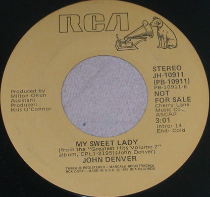 John Denver : My Sweet Lady (7", Promo)