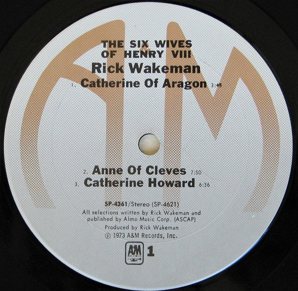 Rick Wakeman : The Six Wives Of Henry VIII (LP, Album, RE, Pit)