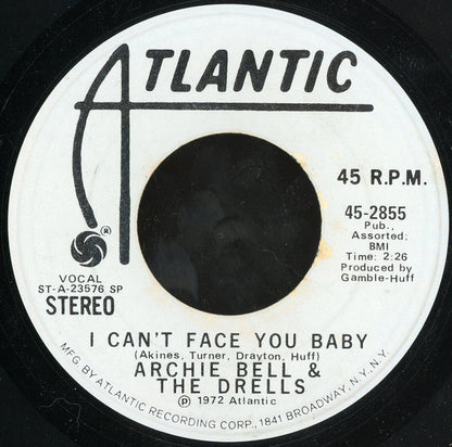 Archie Bell & The Drells : I Can't Face You Baby (7", Mono, Promo, SP )