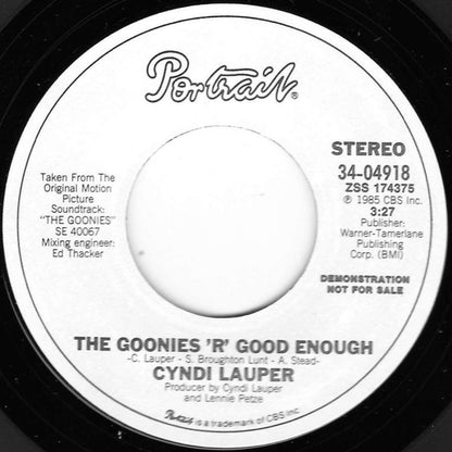 Cyndi Lauper : The Goonies 'R' Good Enough (7", Single, Promo)