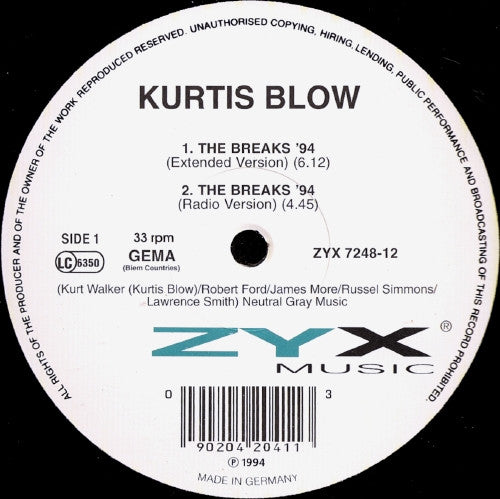 Kurtis Blow : The Breaks '94 (12")
