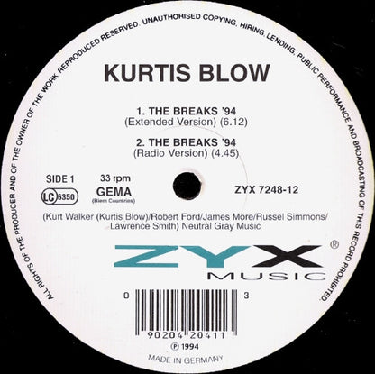 Kurtis Blow : The Breaks '94 (12")