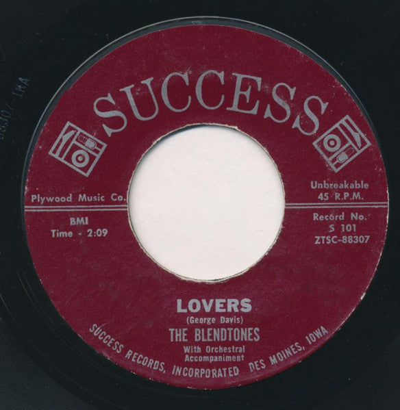 The Blendtones : Lovers / Dear Diary (7", Single, Mono, Styrene)