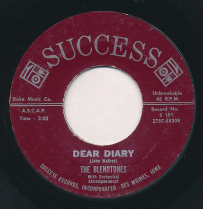 The Blendtones : Lovers / Dear Diary (7", Single, Mono, Styrene)