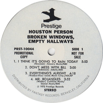 Houston Person : Broken Windows, Empty Hallways (LP, Album, Promo, Whi)