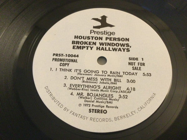 Houston Person : Broken Windows, Empty Hallways (LP, Album, Promo, Whi)