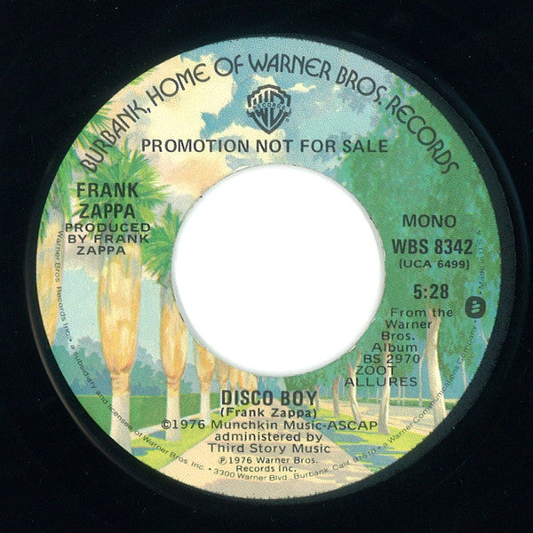 Frank Zappa : Disco Boy (7", Single, Mono, Promo)