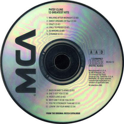 Patsy Cline : 12 Greatest Hits (CD, Comp, RE, RM, RP, UNI)