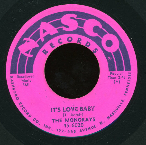 The Monorays : It's Love Baby / What's Your Name? (7", Single)