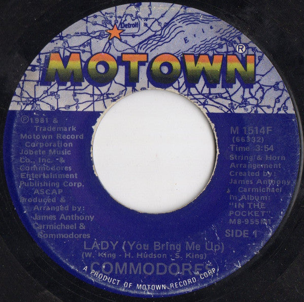 Commodores : Lady (You Bring Me Up) / Gettin' It (7", Single)
