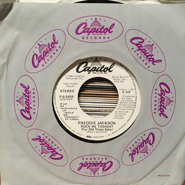 Freddie Jackson : Rock Me Tonight (For Old Times Sake) (7", Promo)