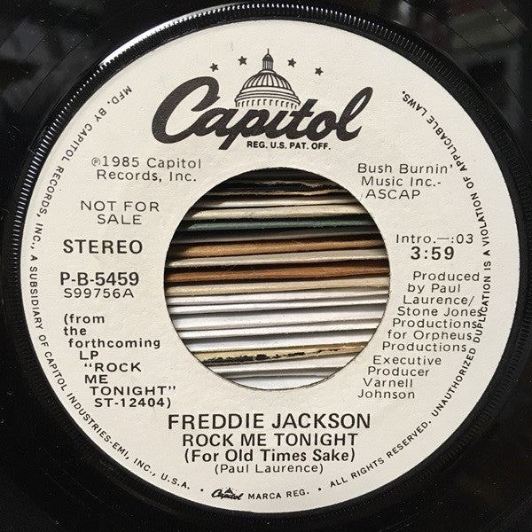 Freddie Jackson : Rock Me Tonight (For Old Times Sake) (7", Promo)