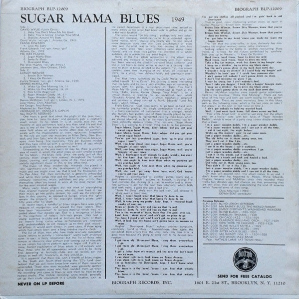 Various : Sugar Mama Blues (LP, Comp)