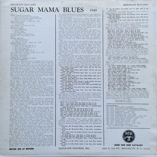 Various : Sugar Mama Blues (LP, Comp)