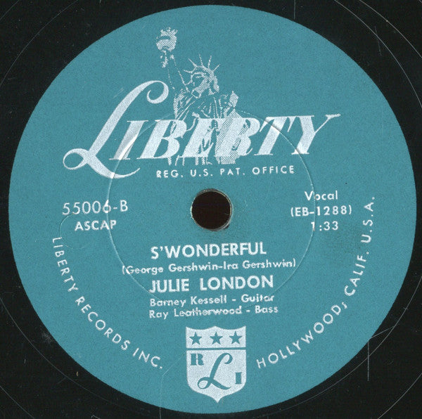 Julie London : Cry Me A River / S'Wonderful (10")