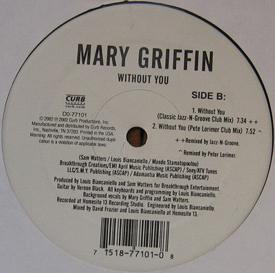 Mary Griffin : Without You (12")