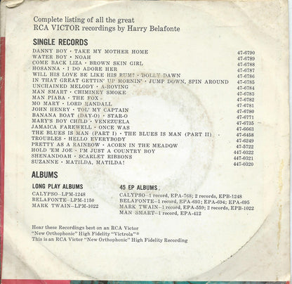 Harry Belafonte : The Blues Is Man (7")