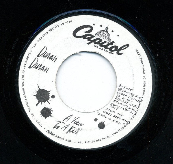 Duran Duran : A View To A Kill (7", Single, Promo)