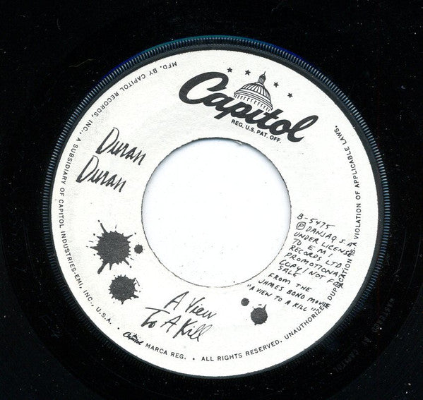 Duran Duran : A View To A Kill (7", Single, Promo)