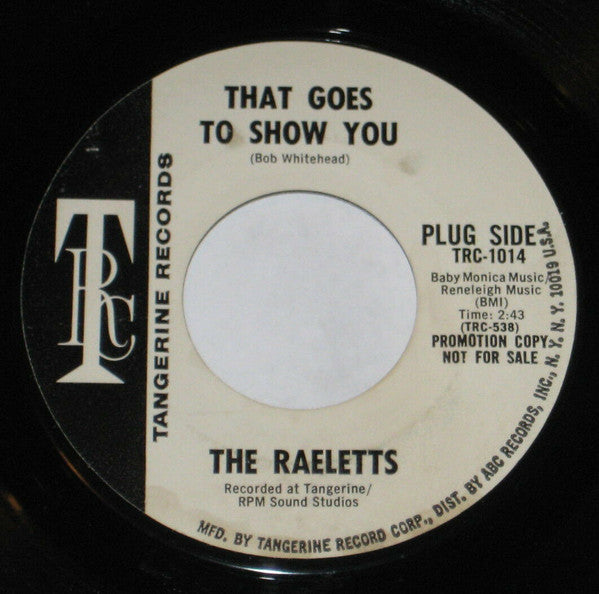 Raelets : Bad Water (7", Single, Promo, Styrene)