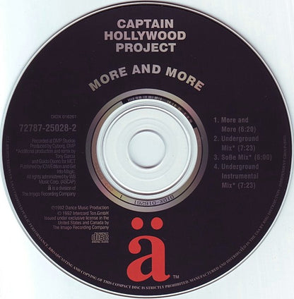 Captain Hollywood Project : More And More (CD, Maxi)