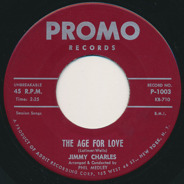 Jimmy Charles : The Age For Love (7")