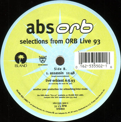 The Orb : AbsOrb - Selections From Orb Live 93 (12")