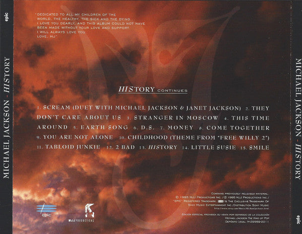 Michael Jackson : HIStory - Past, Present And Future - Book I (Special Edition) (CD, Album, RE, S/Edition)
