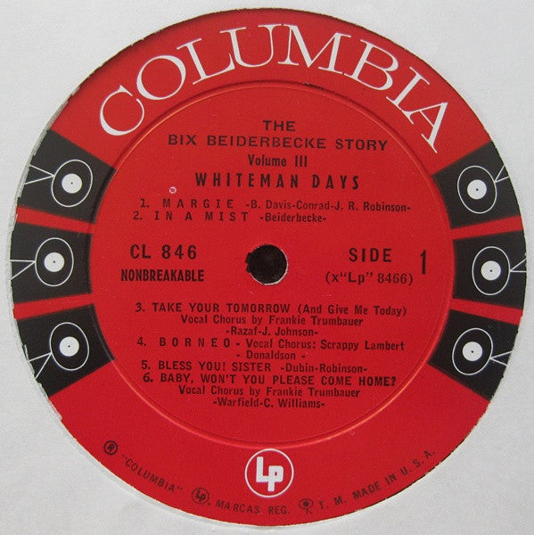 Bix Beiderbecke : The Bix Beiderbecke Story / Volume 3 - Whiteman Days (LP, Comp, RE)