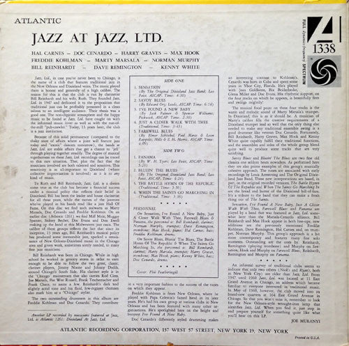 Various : Jazz At Jazz, Ltd. (LP, Album, Mono)