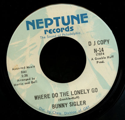 Bunny Sigler : Great Big Liar / Where Do The Lonely Go (7", Promo)