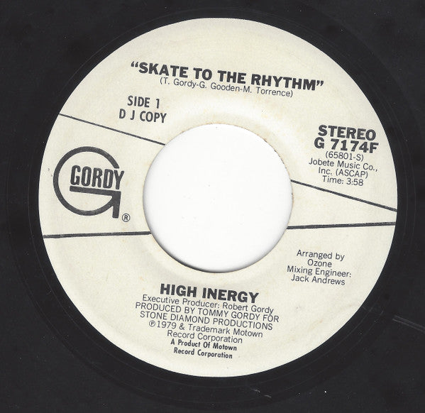 High Inergy : Skate To The Rhythm (7", Single, Promo)
