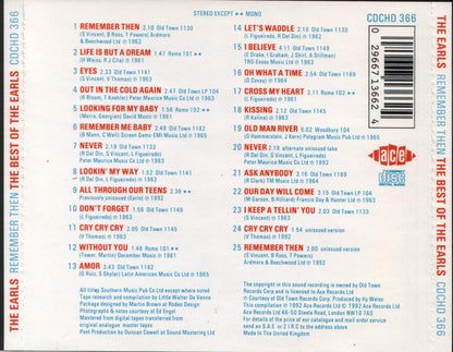 The Earls : Remember Then - The Best Of The Earls (CD, Comp)