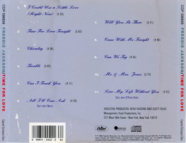 Freddie Jackson : Time For Love (CD, Album, Club)