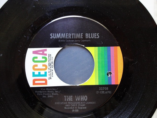 The Who : Summertime Blues / Heaven And Hell (7", Single, Pin)