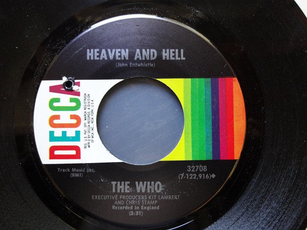 The Who : Summertime Blues / Heaven And Hell (7", Single, Pin)