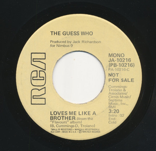 The Guess Who : Loves Me Like A Brother (7", Mono, Promo)