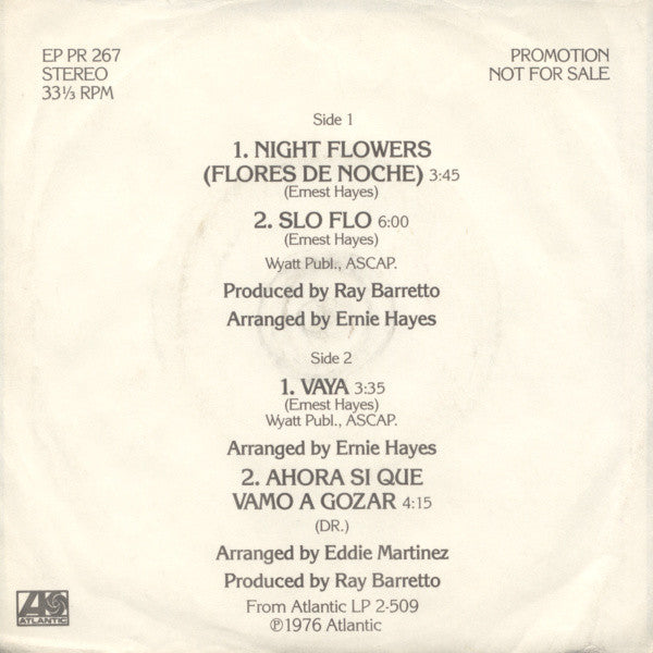 Ray Barretto : Barretto Live : Tomorrow (7", EP, Promo)