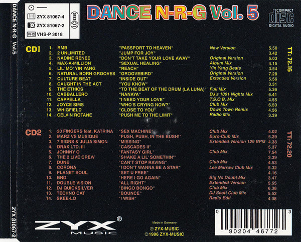 Various : Dance N-R-G Vol. 5 (2xCD, Comp)