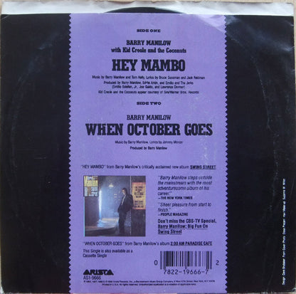 Barry Manilow With Kid Creole And The Coconuts : Hey Mambo (7", Single)