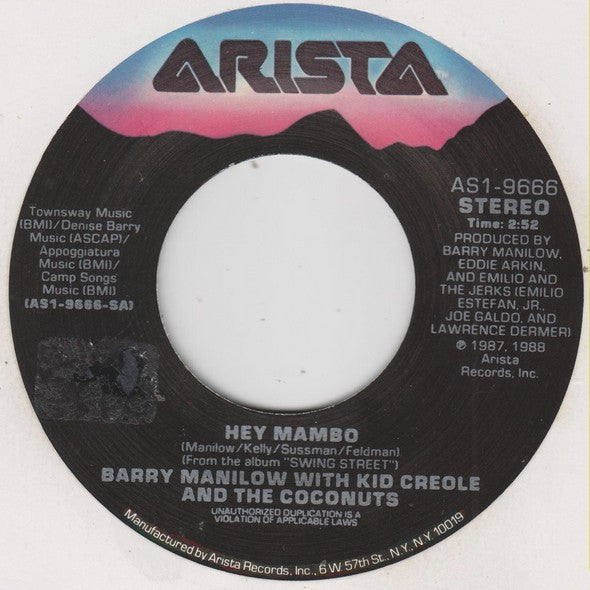 Barry Manilow With Kid Creole And The Coconuts : Hey Mambo (7", Single)