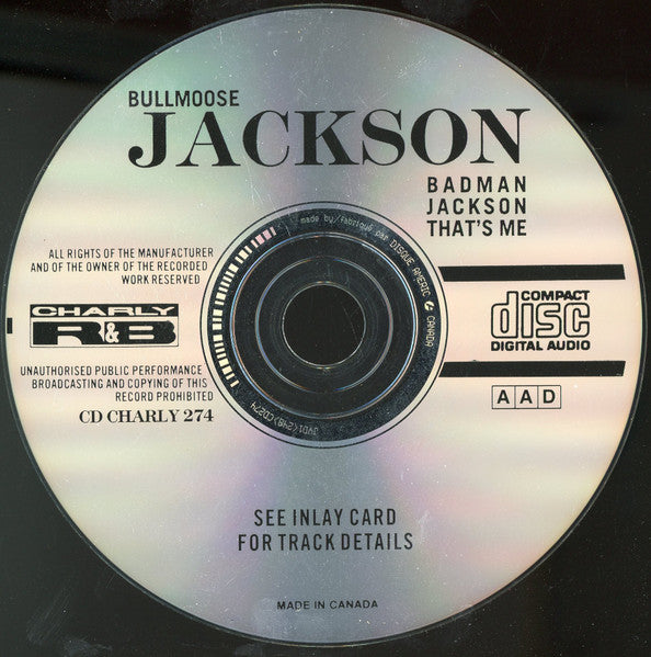 Bull Moose Jackson : Badman Jackson That's Me (CD, Comp)