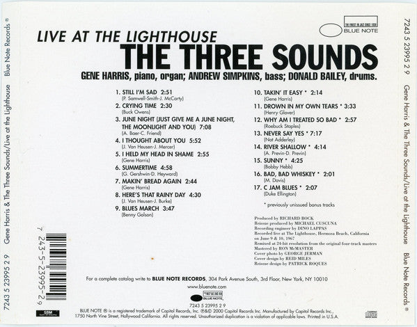 The Three Sounds : Live At The Lighthouse (CD, Album)