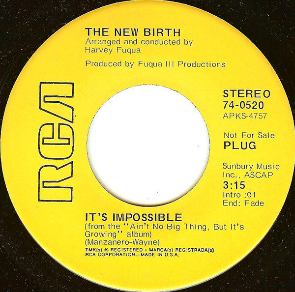 New Birth : It's Impossible / Honeybee (7", Promo)
