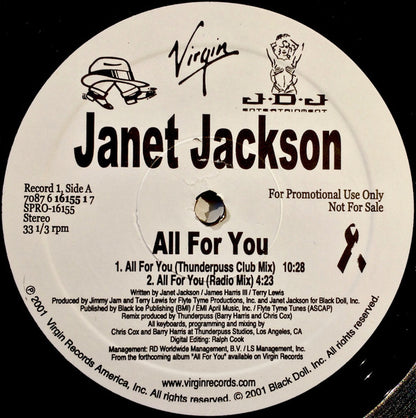 Janet Jackson : All For You (2x12", Single, Promo)