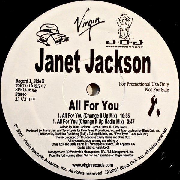 Janet Jackson : All For You (2x12", Single, Promo)