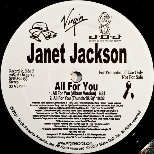Janet Jackson : All For You (2x12", Single, Promo)