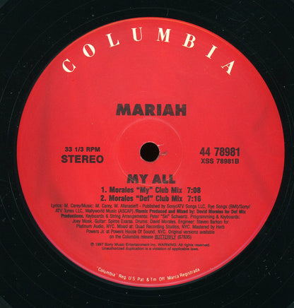 Mariah Carey : My All / Stay Awhile (12")