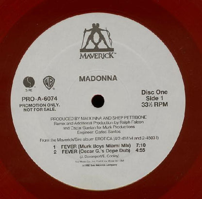 Madonna : Fever (2x12", Ltd, Promo, Red)